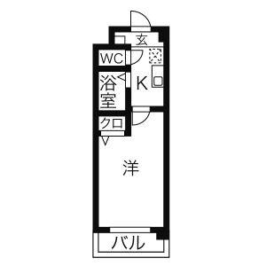 1K 間取り図