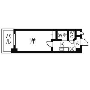 1K 間取り図