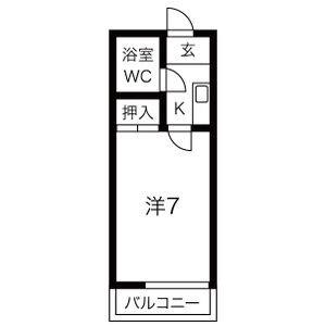 1K 間取り図