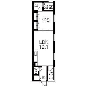 1LDK 間取り図