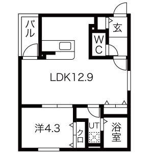 1LDK 間取り図