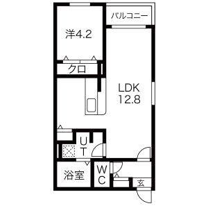 1LDK 間取り図