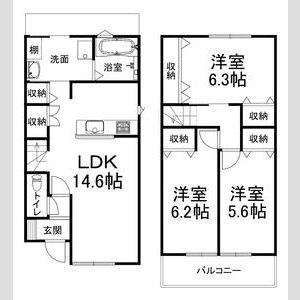 3LDK 間取り図