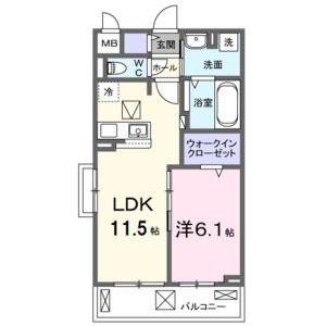 1LDK 間取り図