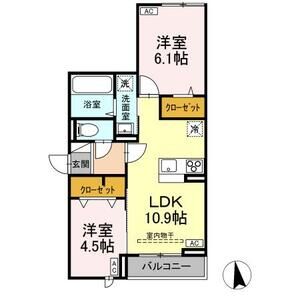 2LDK 間取り図