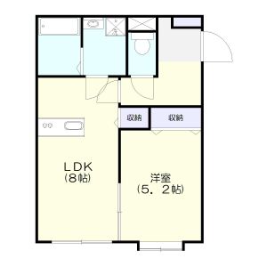 1LDK 間取り図