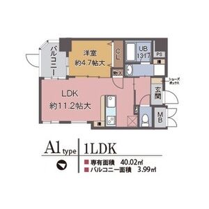 1LDK 間取り図