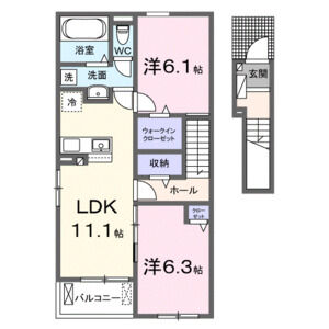2LDK 間取り図