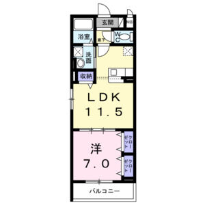 1LDK 間取り図
