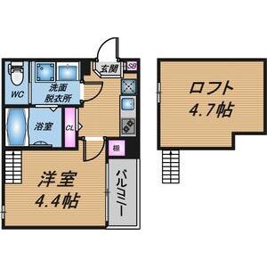 1K 間取り図