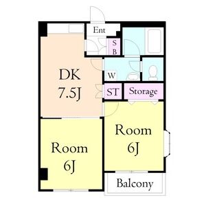 2DK 間取り図