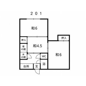2DK 間取り図