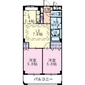 2LDK 間取り図