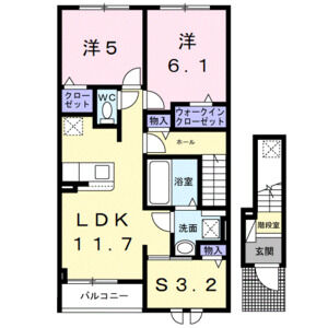2LDK 間取り図