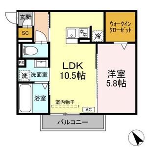 1LDK 間取り図