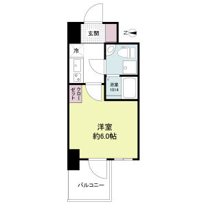 1K 間取り図