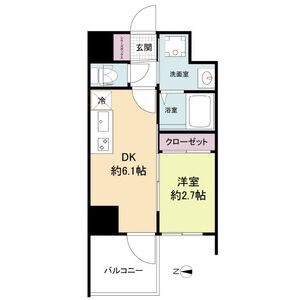 1DK 間取り図
