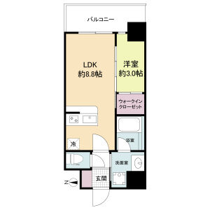 1LDK 間取り図