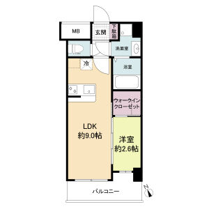 1LDK 間取り図