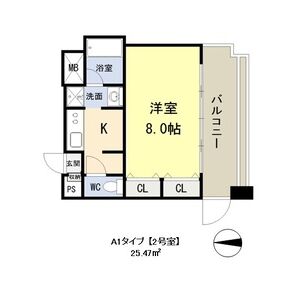 1K 間取り図