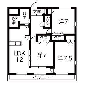 3LDK 間取り図