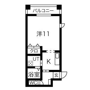 1K 間取り図