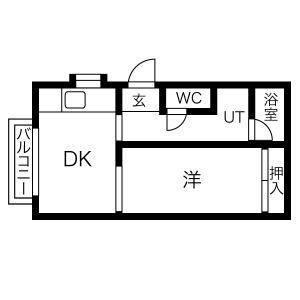 1DK 間取り図