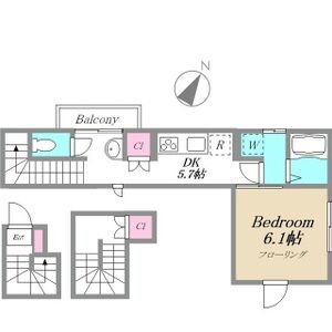 1DK 間取り図