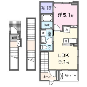 1LDK 間取り図