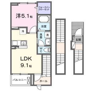 1LDK 間取り図