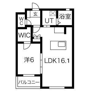 1LDK 間取り図