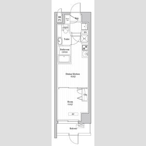 1DK 間取り図