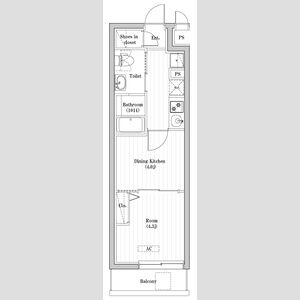 1DK 間取り図