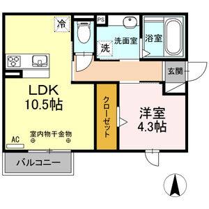 1LDK 間取り図