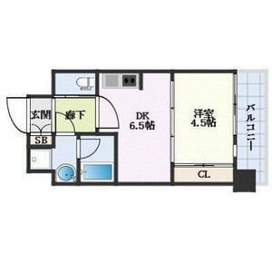 1DK 間取り図