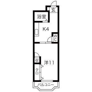 1K 間取り図