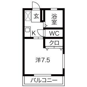 1K 間取り図