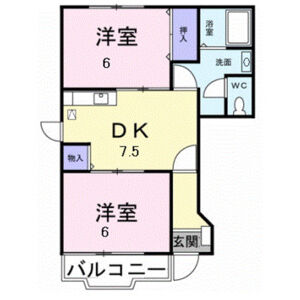 2DK 間取り図
