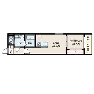 1LDK 間取り図