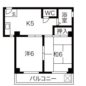 1K 間取り図