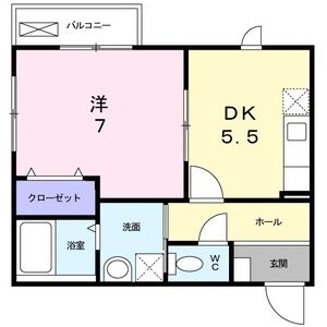1DK 間取り図