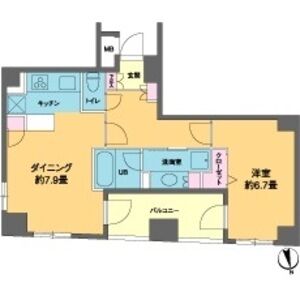 1DK 間取り図