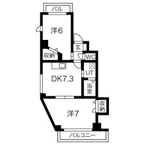 2DK 間取り図