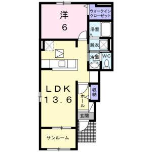 1LDK 間取り図