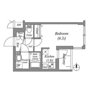 ワンルーム 間取り図