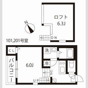 1K 間取り図