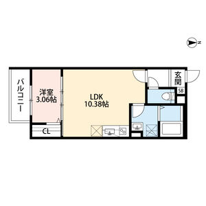 1LDK 間取り図