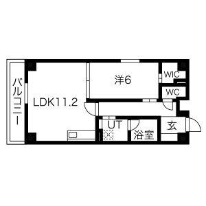1LDK 間取り図