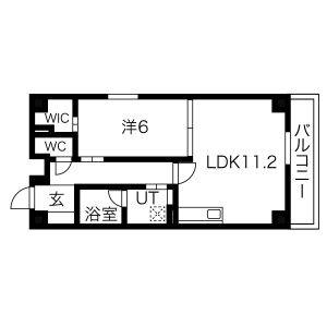 1LDK 間取り図