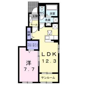 1LDK 間取り図
